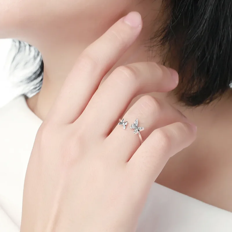 (bilde for) Pandora Style Sølv Butterfly Dance Ring - SCR087 - Vis 7