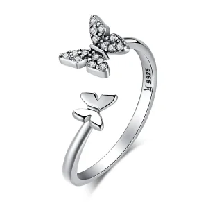 Pandora Style Sølv Butterfly Dance Ring - SCR087 (bilde for) Pandora Style Sølv Butterfly Dance Ring - SCR087