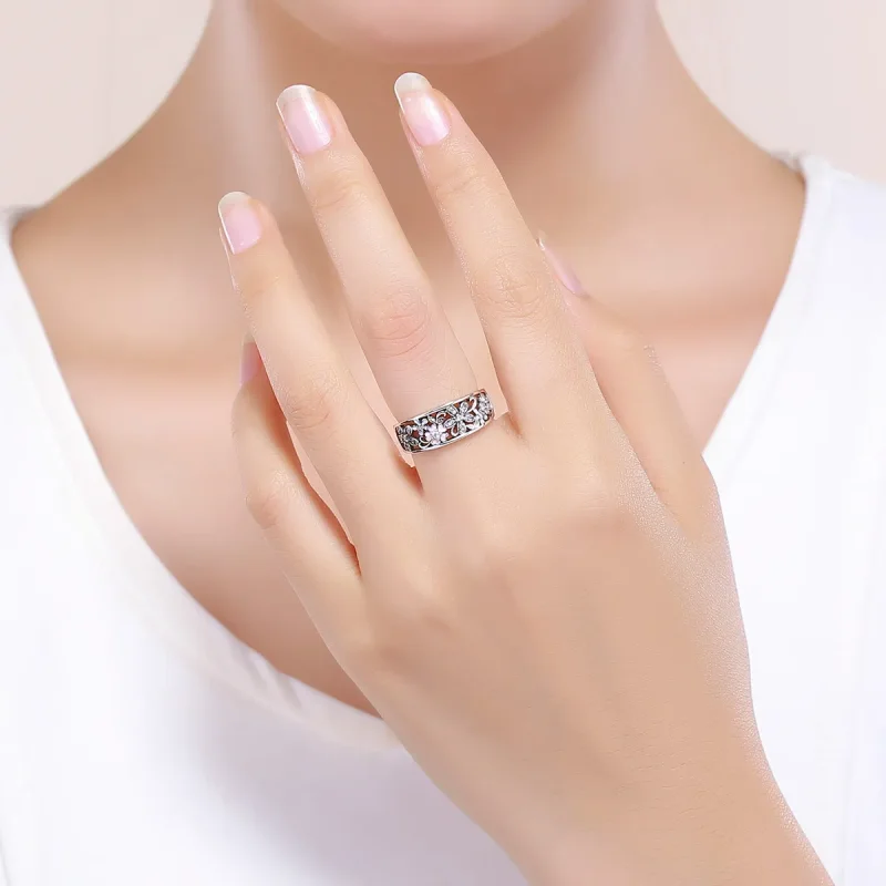 (bilde for) Pandora Style Sølv Flower Dance Ring - SCR390 - Vis 5