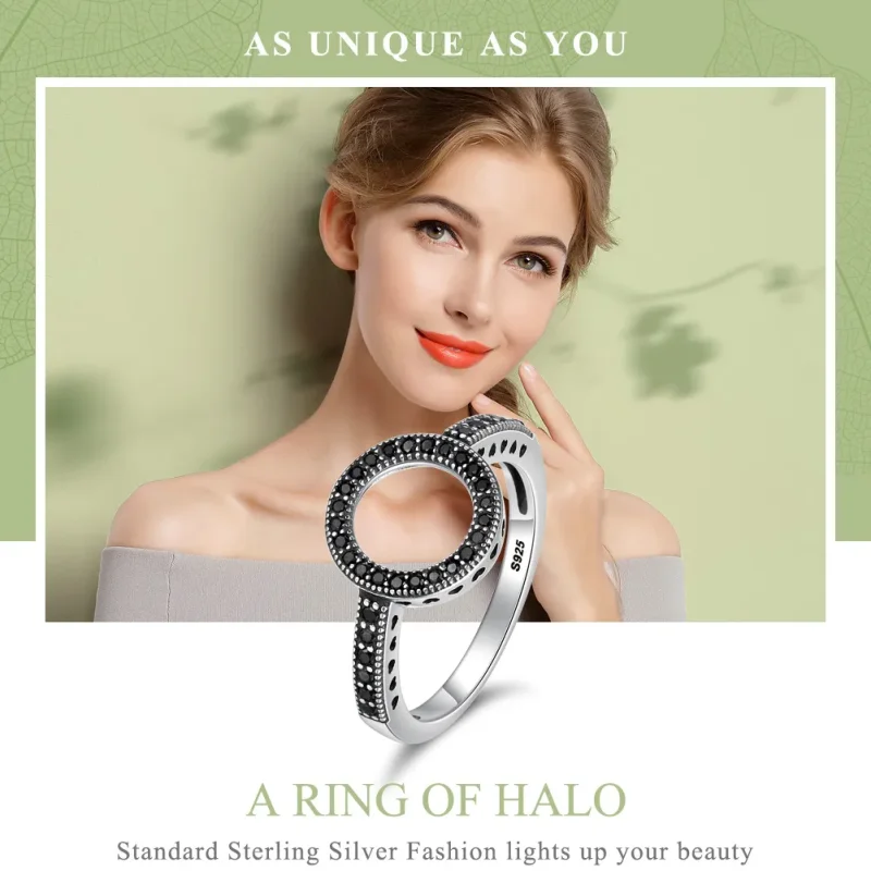 (bilde for) Pandora Style Sølv Glitrende Halo Ring - SCR112 - Vis 2