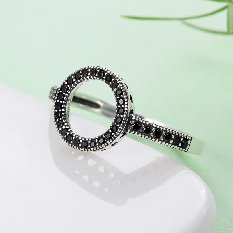 (bilde for) Pandora Style Sølv Glitrende Halo Ring - SCR112 - Vis 6