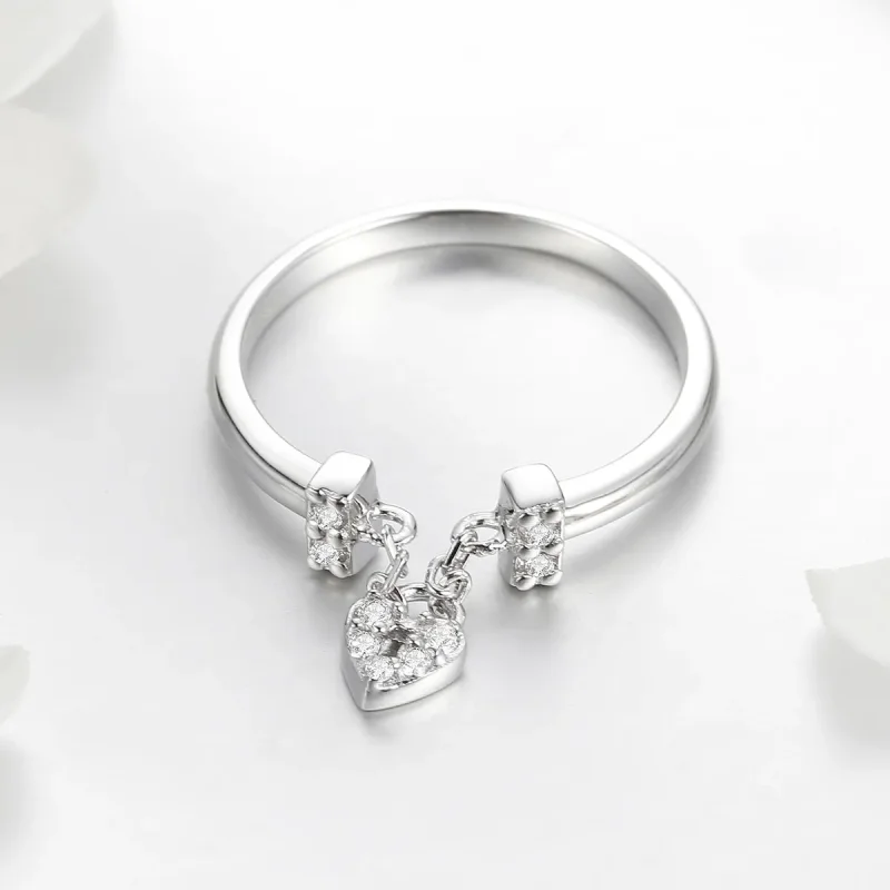 (bilde for) Pandora Style sølv hjertelåsring - SCR466 - Vis 4