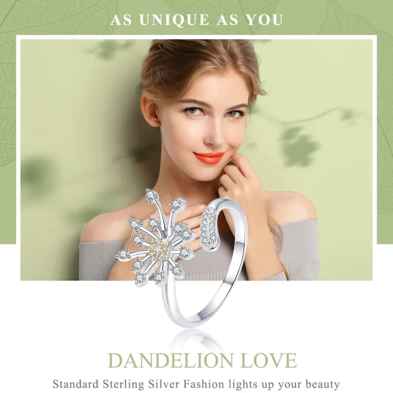 (bilde for) Pandora Style Sølv Løvetann Love Ring - SCR471 - Vis 2