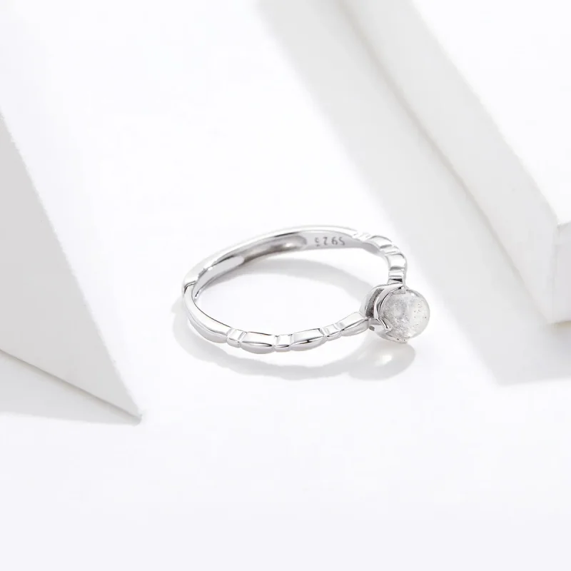 (bilde for) Pandora Style Sølv Månestein Åpen Ring - SCR536 - Vis 2