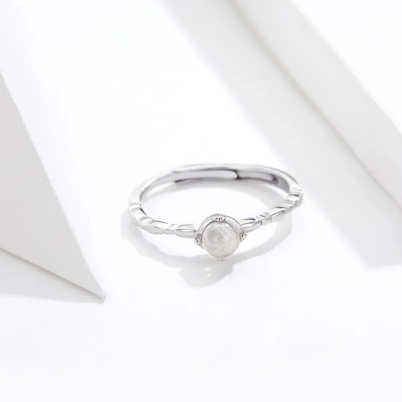 (bilde for) Pandora Style Sølv Månestein Åpen Ring - SCR536 - Vis 5