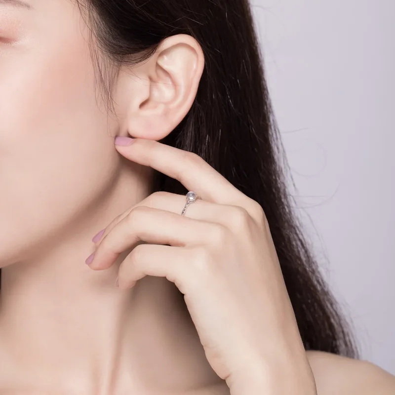 (bilde for) Pandora Style Sølv Månestein Åpen Ring - SCR536 - Vis 8