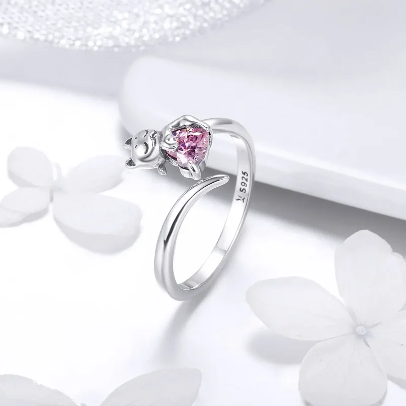 (bilde for) Pandora Style Sølv Søt Cat Ring - SCR446 - Vis 2