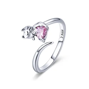 (bilde for) Pandora Style Sølv Søt Cat Ring - SCR446