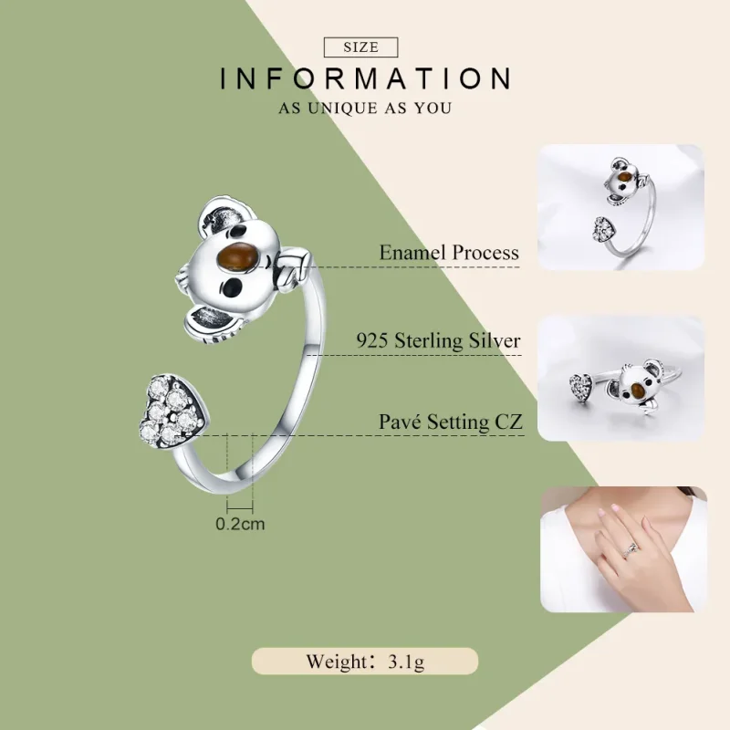 (bilde for) Pandora Style Sølv Søt Fairy Ring - SCR355 - Vis 4