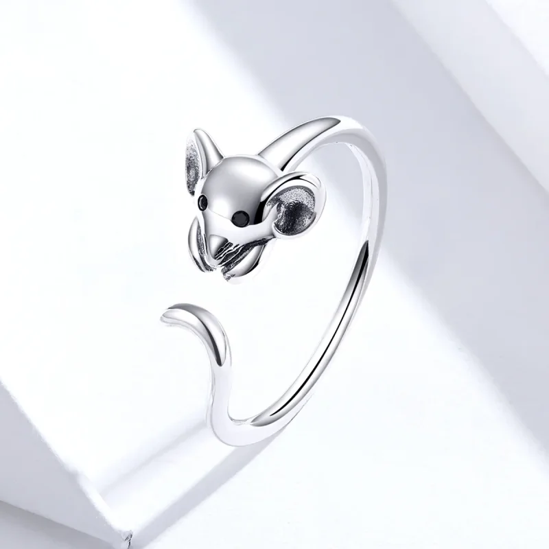 (bilde for) Pandora Style Sølv Søt Mus Åpen Ring - SCR632 - Vis 2
