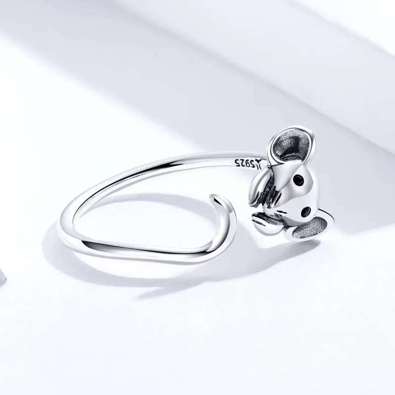 (bilde for) Pandora Style Sølv Søt Mus Åpen Ring - SCR632 - Vis 4