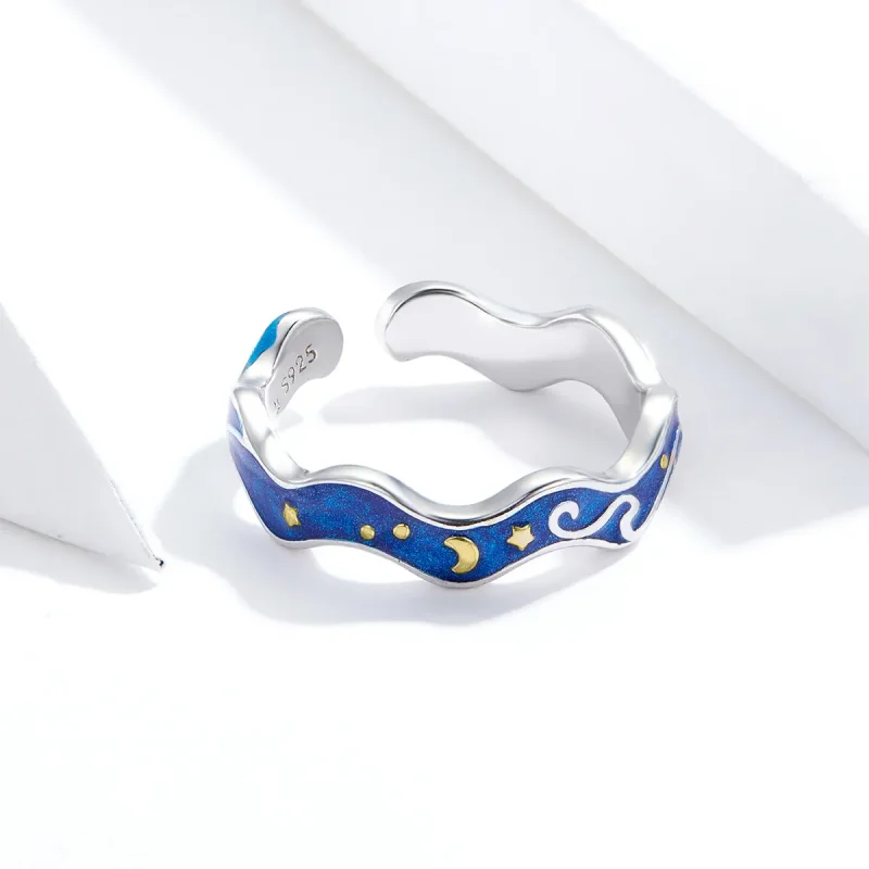 (bilde for) Pandora Style Sølv Stjernehimmel Fra Van Gogh Open Ring - SCR608 - Vis 3