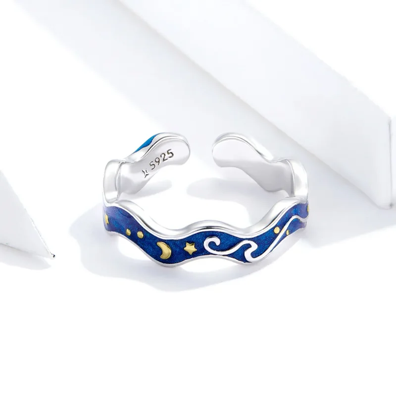 (bilde for) Pandora Style Sølv Stjernehimmel Fra Van Gogh Open Ring - SCR608 - Vis 4