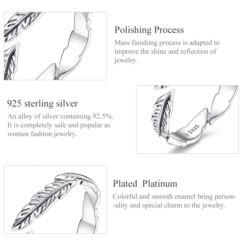 (bilde for) Pandora Style Sølvfjærring - SCR517 - Vis 3