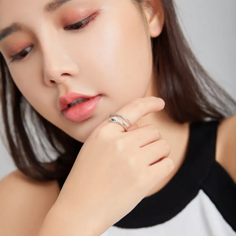 (bilde for) Pandora Style Snake Open Ring - BSR169 - Vis 6