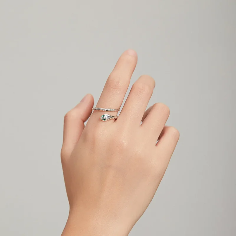 (bilde for) Pandora Style Snake Open Ring - BSR169 - Vis 8