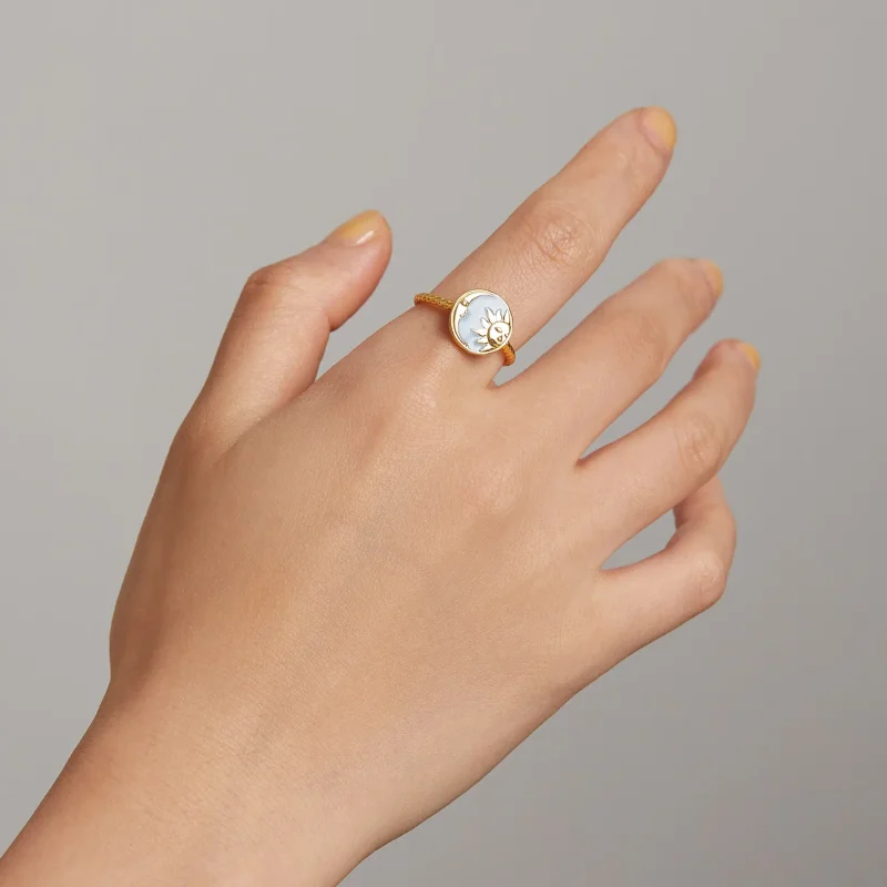 (bilde for) Pandora Style Sun and Moon Shine Together Åpen ring - SCR732 - Vis 5