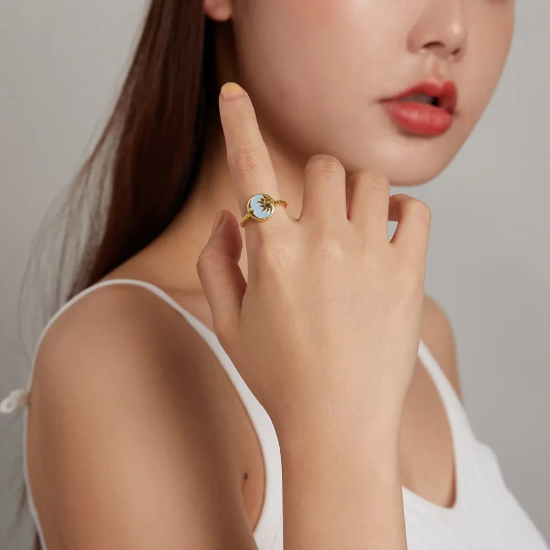 (bilde for) Pandora Style Sun and Moon Shine Together Åpen ring - SCR732 - Vis 8