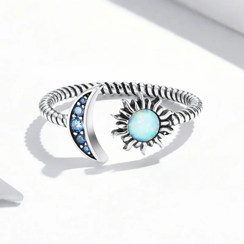 (bilde for) Pandora Style Sun, Moon, Stars Bestie Open Ring - SCR796 - Vis 4