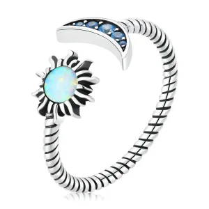 (bilde for) Pandora Style Sun, Moon, Stars Bestie Open Ring - SCR796