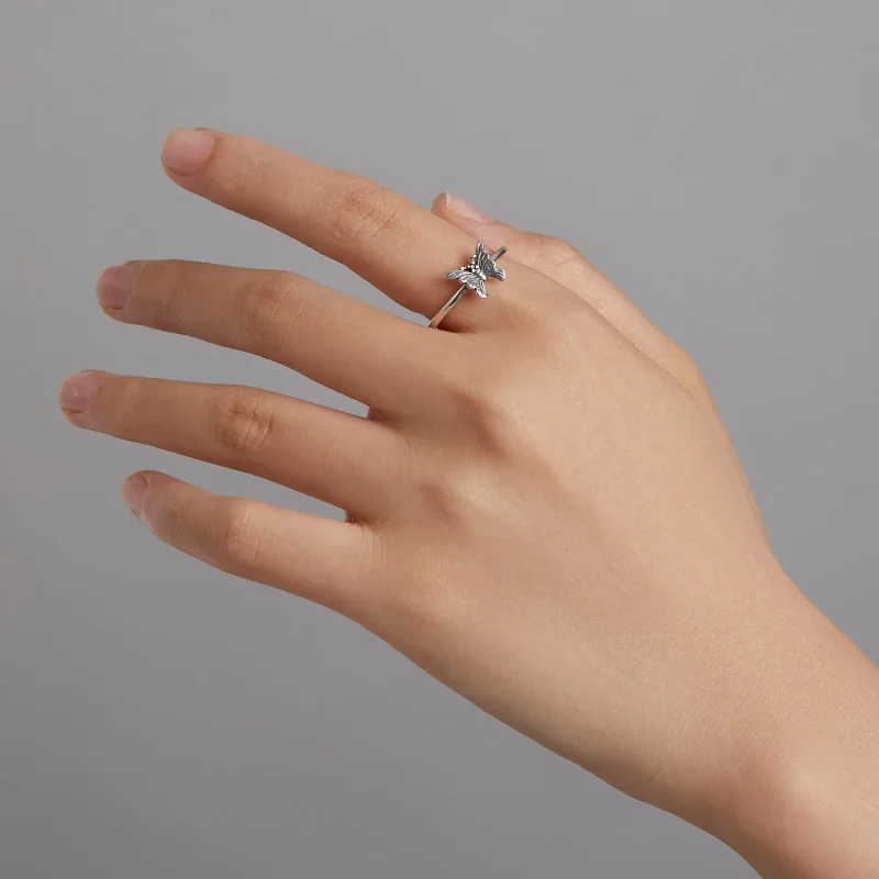 (bilde for) Pandora Style Swallowtail Butterfly Open Ring - BSR195 - Vis 8