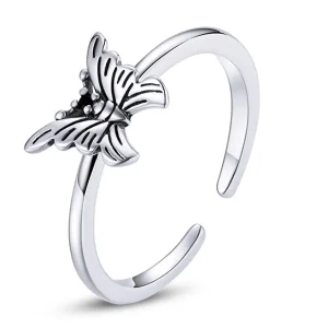 (bilde for) Pandora Style Swallowtail Butterfly Open Ring - BSR195