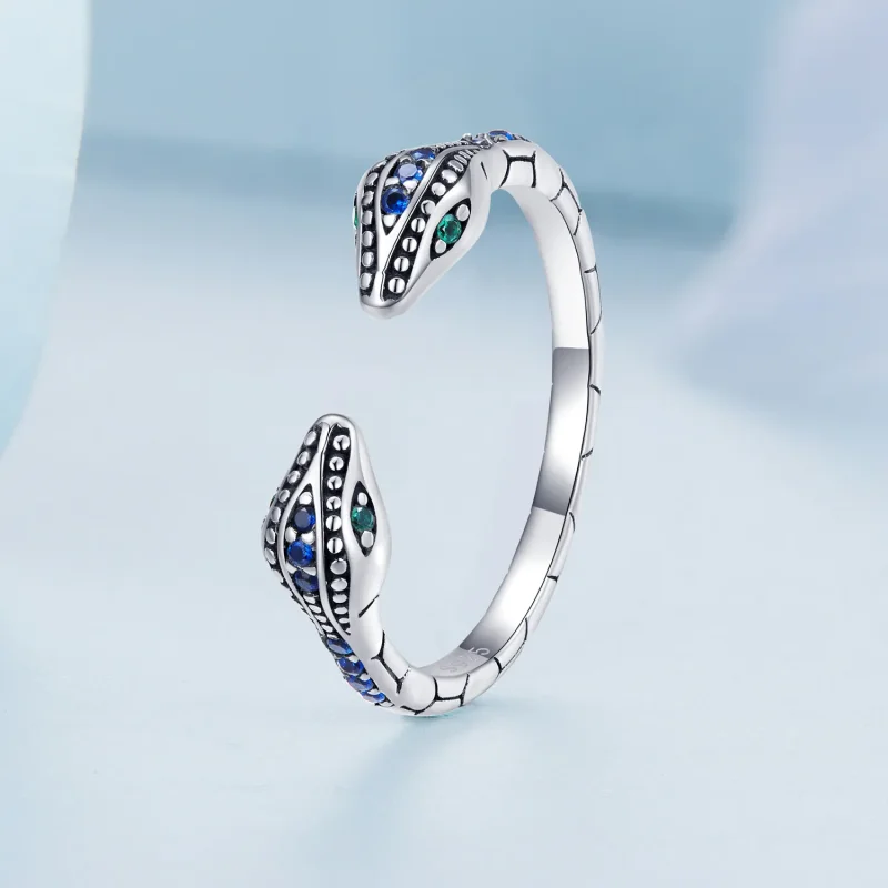 (bilde for) Pandora Style To-hodet Snake Open Ring - BSR317-BU - Vis 2