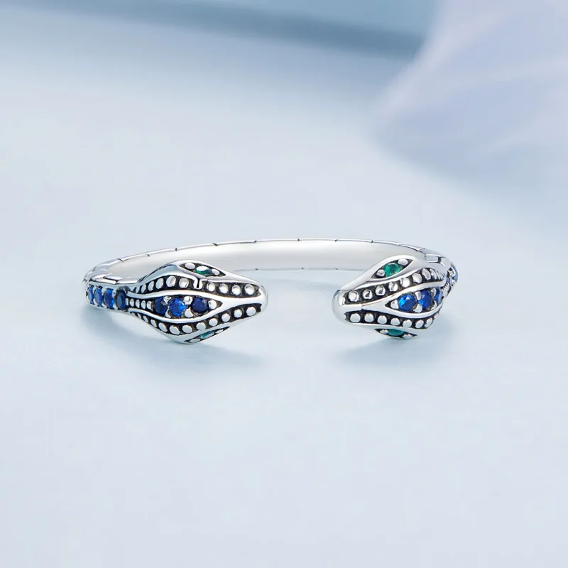 (bilde for) Pandora Style To-hodet Snake Open Ring - BSR317-BU - Vis 3