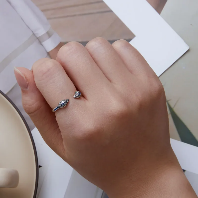 (bilde for) Pandora Style To-hodet Snake Open Ring - BSR317-BU - Vis 5