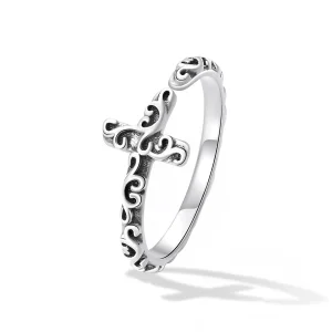 (bilde for) Pandora Style Vintage Cross Open Ring - VSR162