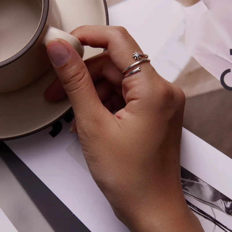 (bilde for) Pandora Style Wishing Meteor Open Ring - SCR810 - Vis 8