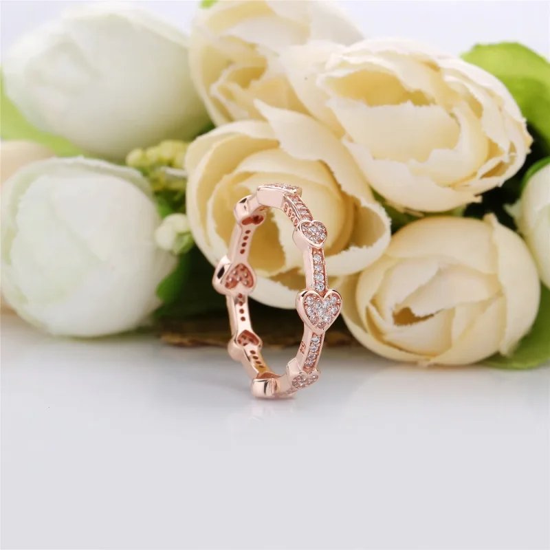 (bilde for) Hearts PANDORA Rose ring with clear cubic zirconia - 187729CZ - Vis 2