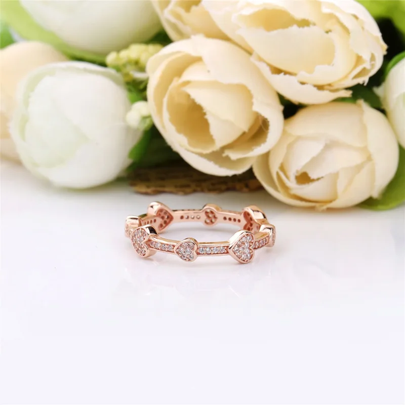 (bilde for) Hearts PANDORA Rose ring with clear cubic zirconia - 187729CZ - Vis 3