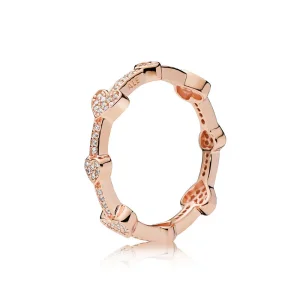 (bilde for) Hearts PANDORA Rose ring with clear cubic zirconia - 187729CZ
