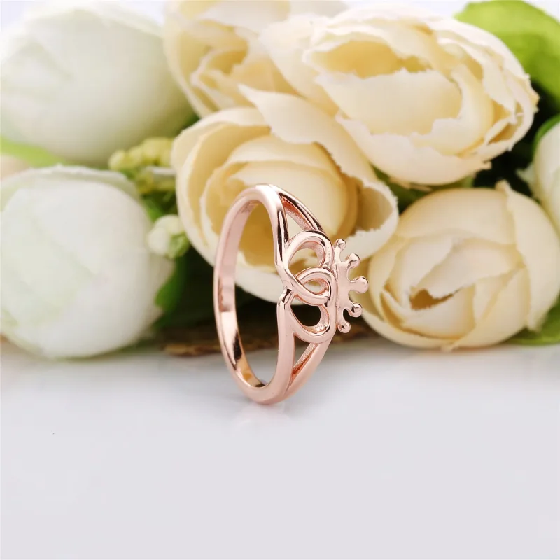 (bilde for) Interlocked crowned hearts PANDORA Rose ring - 187685 - Vis 2