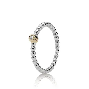 (bilde for) Pandora Evening Star, Silver ring, 14k, 0.03ct TW h/vs diamond - 190214D