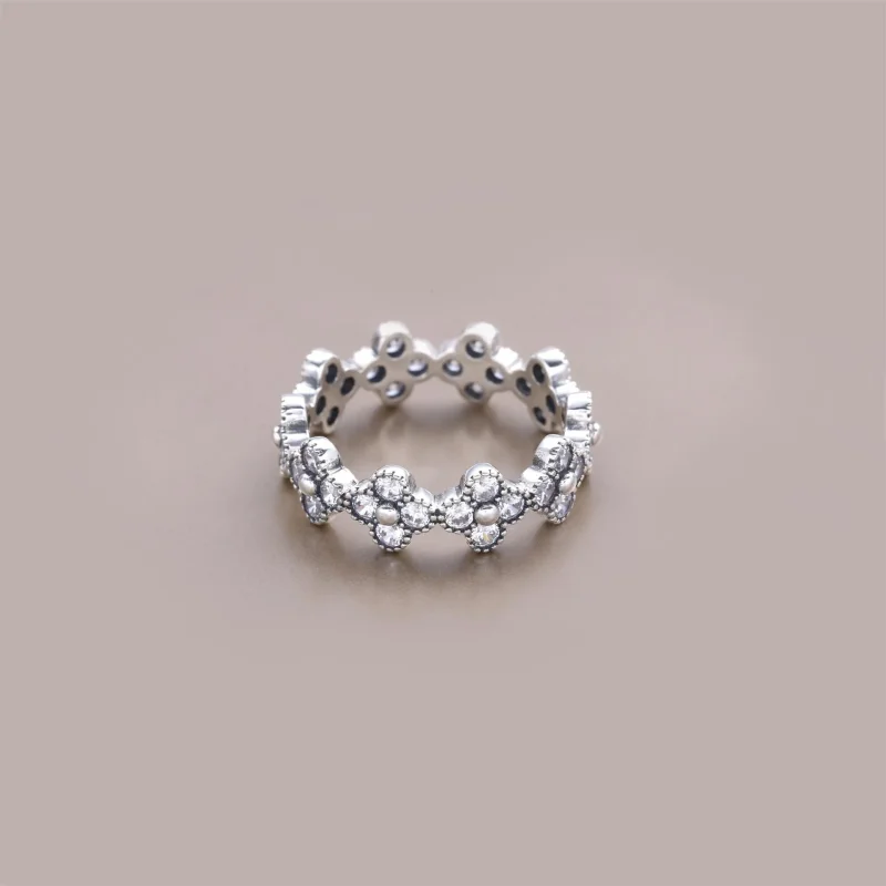 (bilde for) Pandora Floral silver ring with clear cubic zirconia - 191000CZ - Vis 3