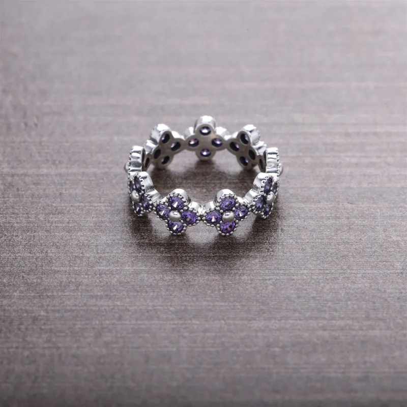 (bilde for) Pandora Floral silver ring with clear cubic zirconia - 191000CZ - Vis 4