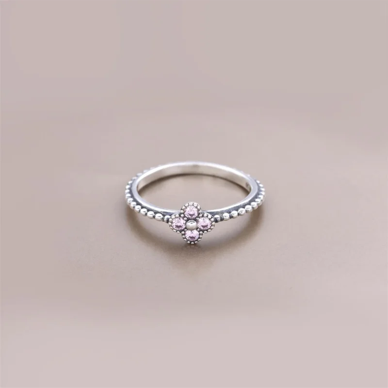 (bilde for) Pandora Floral silver ring with pink cubic zirconia - 191001PCZ - Vis 2