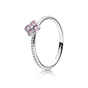 (bilde for) Pandora Floral silver ring with pink cubic zirconia - 191001PCZ