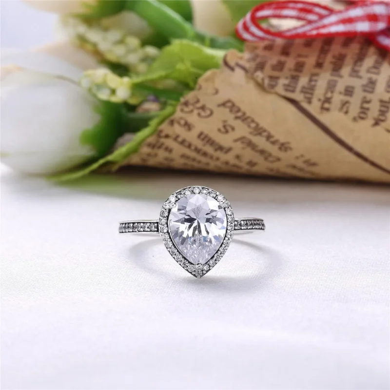 (bilde for) Pandora Funklende Tåreformet Ring - 196251CZ - Vis 3