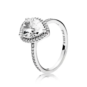 (bilde for) Pandora Funklende Tåreformet Ring - 196251CZ