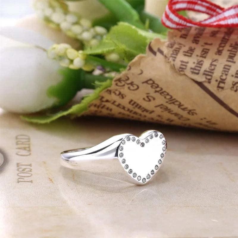 (bilde for) Pandora Heart silver ring with clear cubic zirconia - 191042CZ - Vis 2