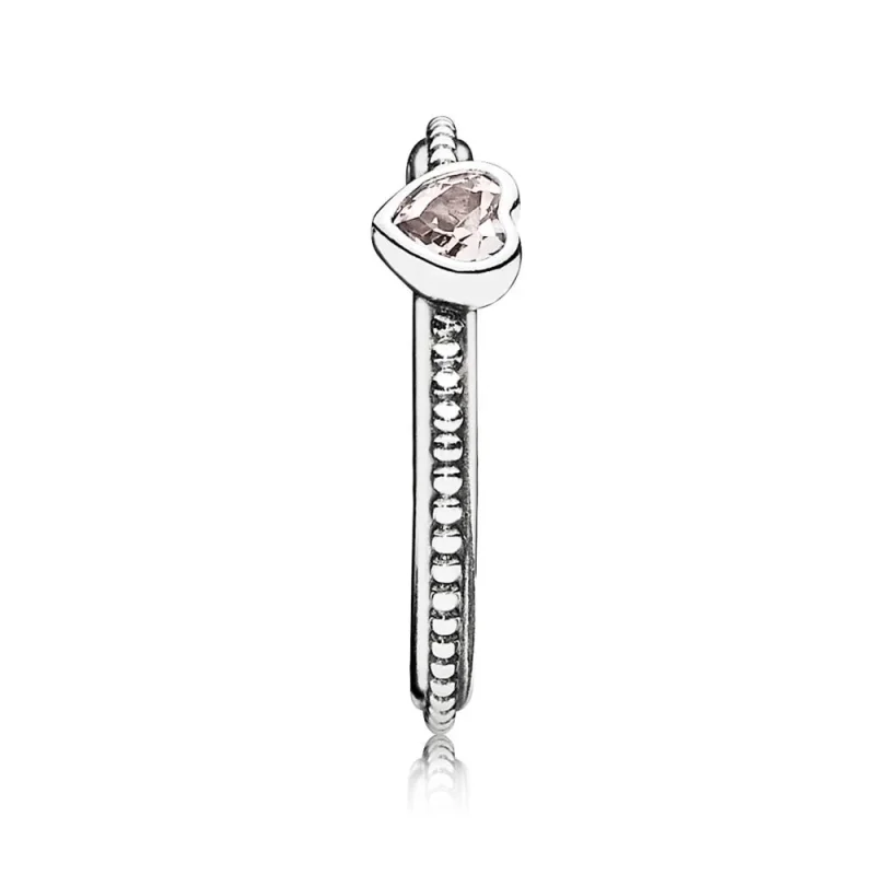 (bilde for) Pandora Hjertering, rosa syntetisk zirkonia - 190896SLP - Vis 2