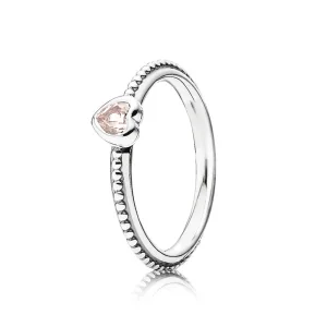 (bilde for) Pandora Hjertering, rosa syntetisk zirkonia - 190896SLP