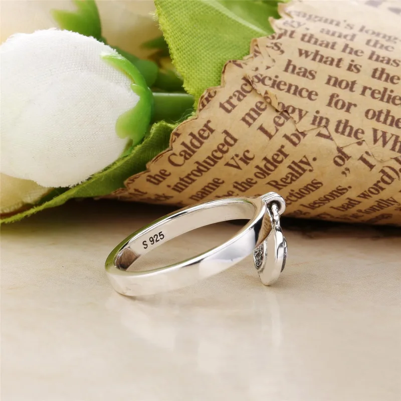 (bilde for) PANDORA logo padlock silver ring with clear cubic zirconia - 197400CZ - Vis 3