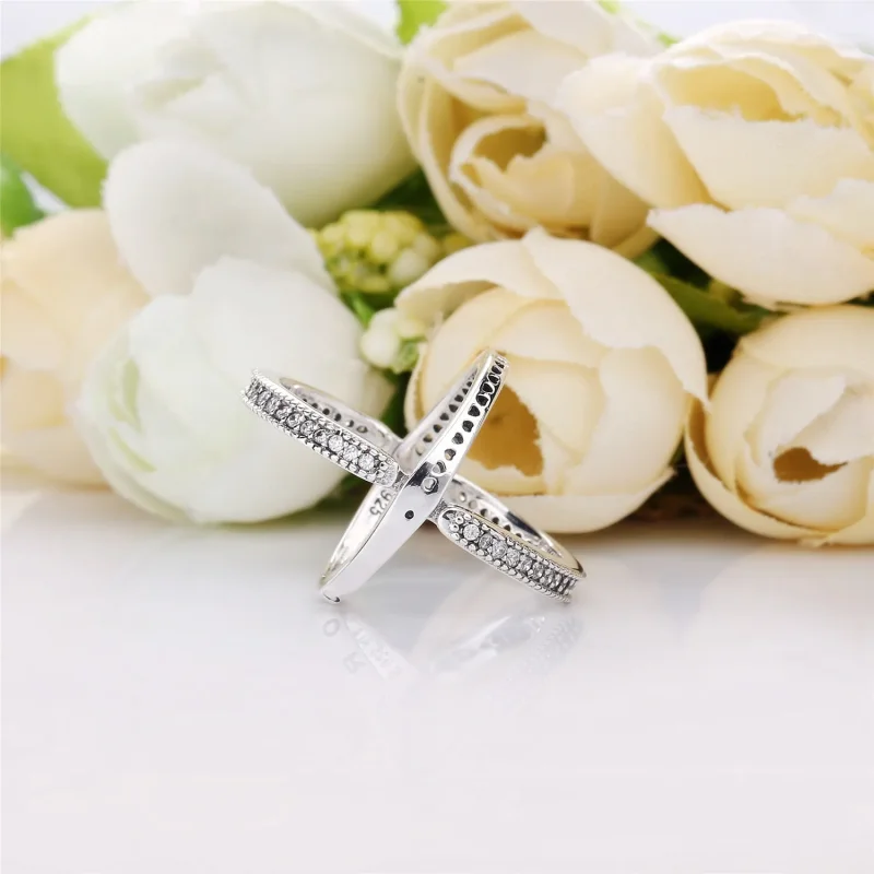 (bilde for) PANDORA logo reversible silver ring with clear cubic zirconia - 197404CZ - Vis 3