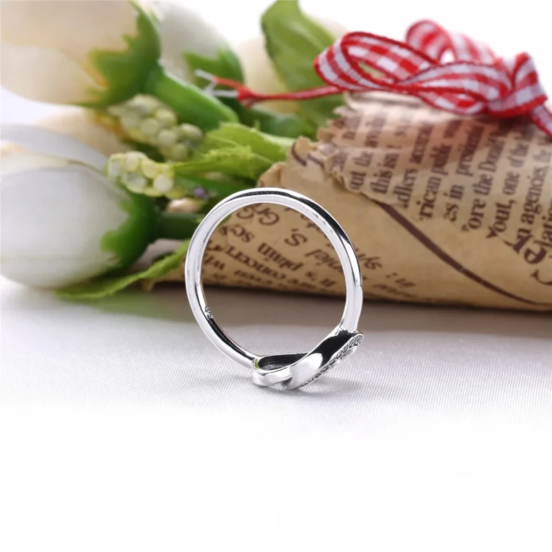 (bilde for) PANDORA logo silver ring with clear cubic zirconia - 196326CZ - Vis 3