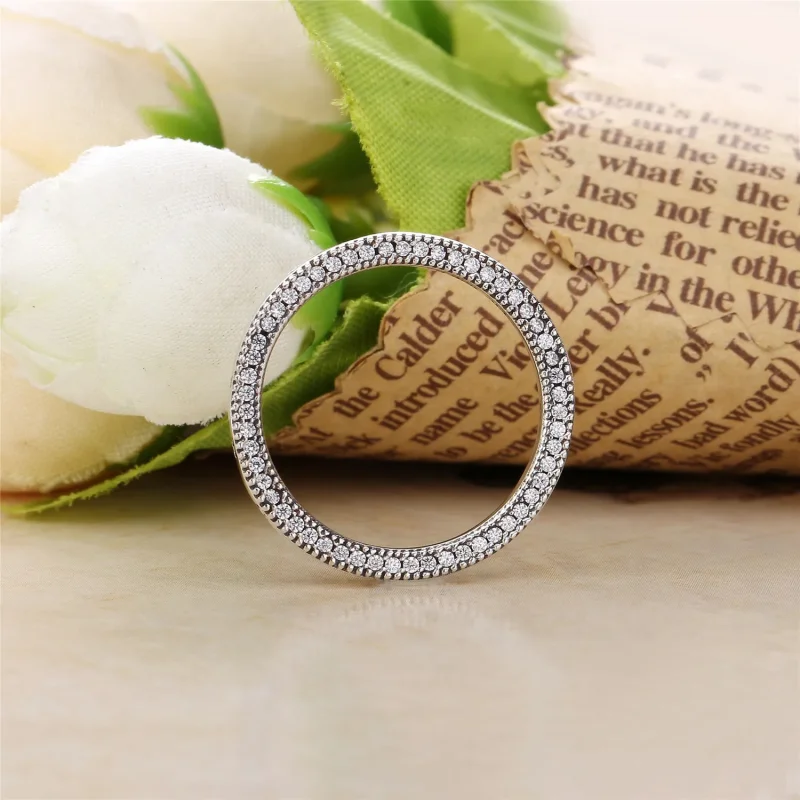 (bilde for) PANDORA logo silver ring with clear cubic zirconia - 197437CZ - Vis 2