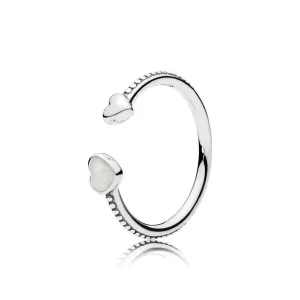 Pandora Open heart silver ring with silver enamel - 191045EN23 (bilde for) Pandora Open heart silver ring with silver enamel - 191045EN23
